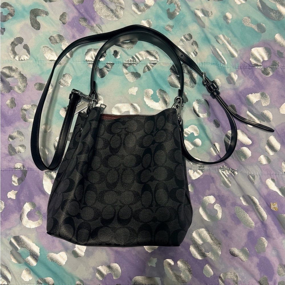Coach Black Signature Monogram Crossbody Bag - Picture 3 of 4